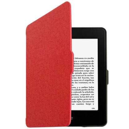 Funda Con Tapa Cierre Magnético Cuero Sintetico para Kindle Paperwhite 3/2/1 G.7/6/5 Roja