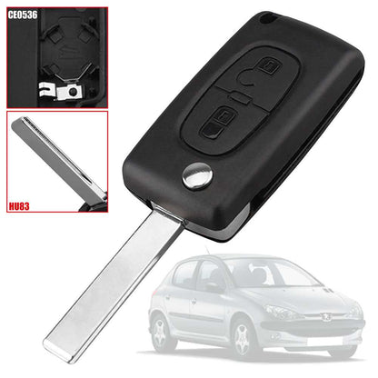 Mando Llave Funda Carcasa CE0536 HU83 Key Case para Peugeot 206 207 306 307 308 407 607 806, Citroen C2 C3 C4 C5 C6