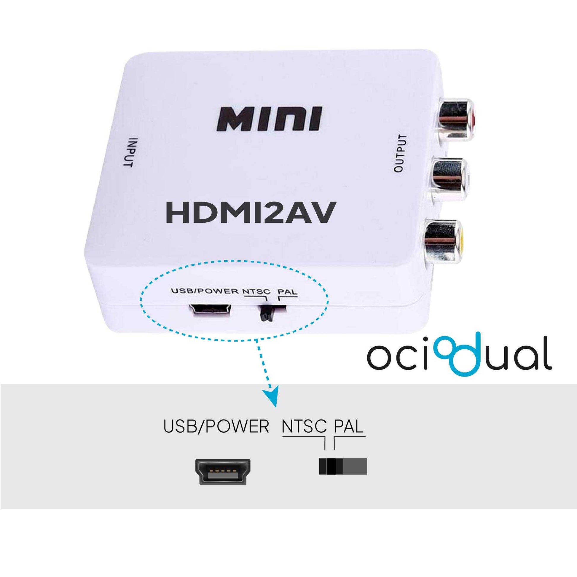 Convertidor de Señal HDMI Digital a AV RCA Analógica Transformador Adaptador Conversor Audio Video con Escalador