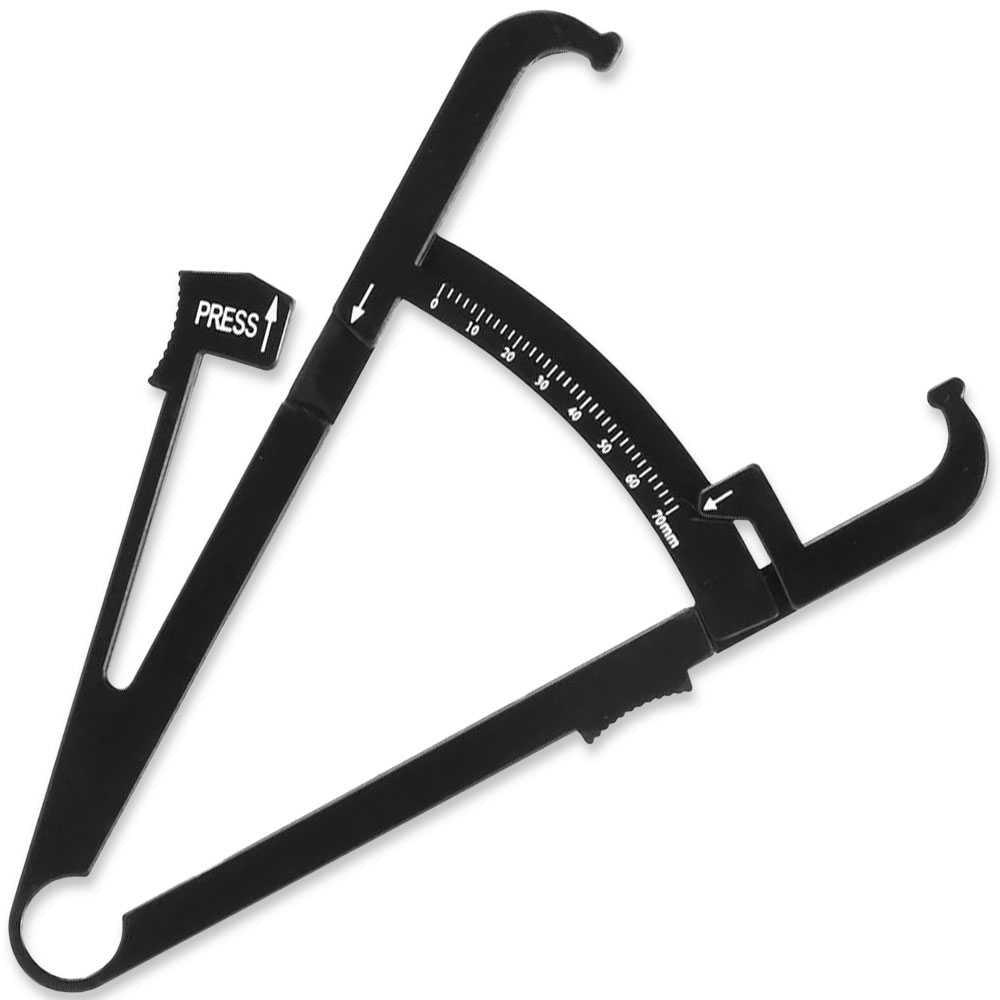 Medidor de Grasa Corporal Negro Calibrador Calibre Adipómetro Lipocalibre Medidora IMC Manual Alta Precisión Pinza