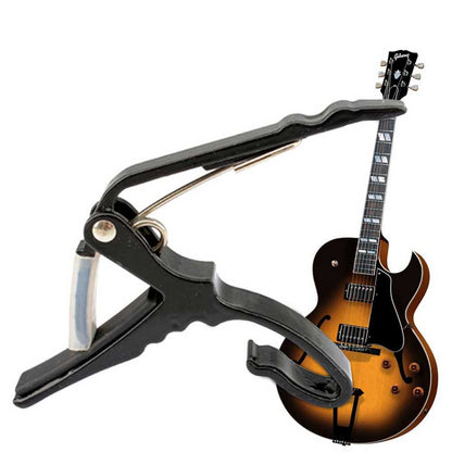 Cejilla Metálica Brazo de 47mm para Guitarra Acústica Eléctrica Bajo Ukelele Banjo Mandolina Pinza Trigger Capo Negra