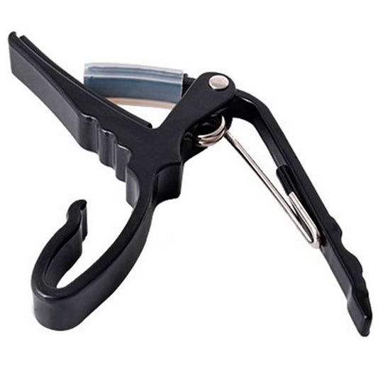 Cejilla Metálica Brazo de 47mm para Guitarra Acústica Eléctrica Bajo Ukelele Banjo Mandolina Pinza Trigger Capo Negra