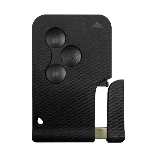 Carcasa Llave Coche Tarjeta Plana 3 Botones Sin Electrónica Negra Compatible con Renault Clio 3 Megane 2 Grand Scenic