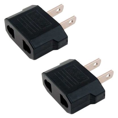 2x Adaptador Conversor Enchufe Clavija Europeo EU Europa a Americano US USA EEUU Mexico China