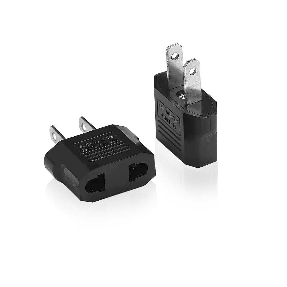 2x Adaptador Conversor Enchufe Clavija Europeo EU Europa a Americano US USA EEUU Mexico China
