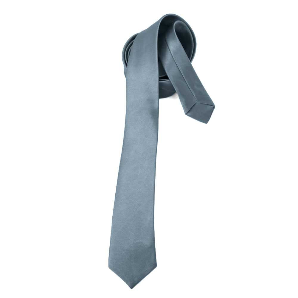 Corbata Estrecha Unisex sin Estampado Satinado Gris Claro para Celebraciones y Eventos 100% Poliéster