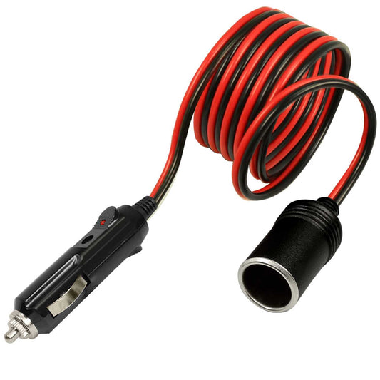 OcioDual Cable Mechero Coche de 1 Metro, Alargador Enchufe 12V, Extensor Mecheros, Accesorios Coche, 12V/24V 15A Cable Alargador