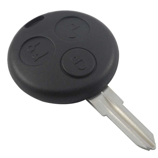 Carcasa de llave inteligente mando a distancia con 3 botones para coches Smart Negra