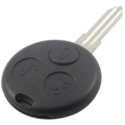 Carcasa de llave inteligente mando a distancia con 3 botones para coches Smart Negra