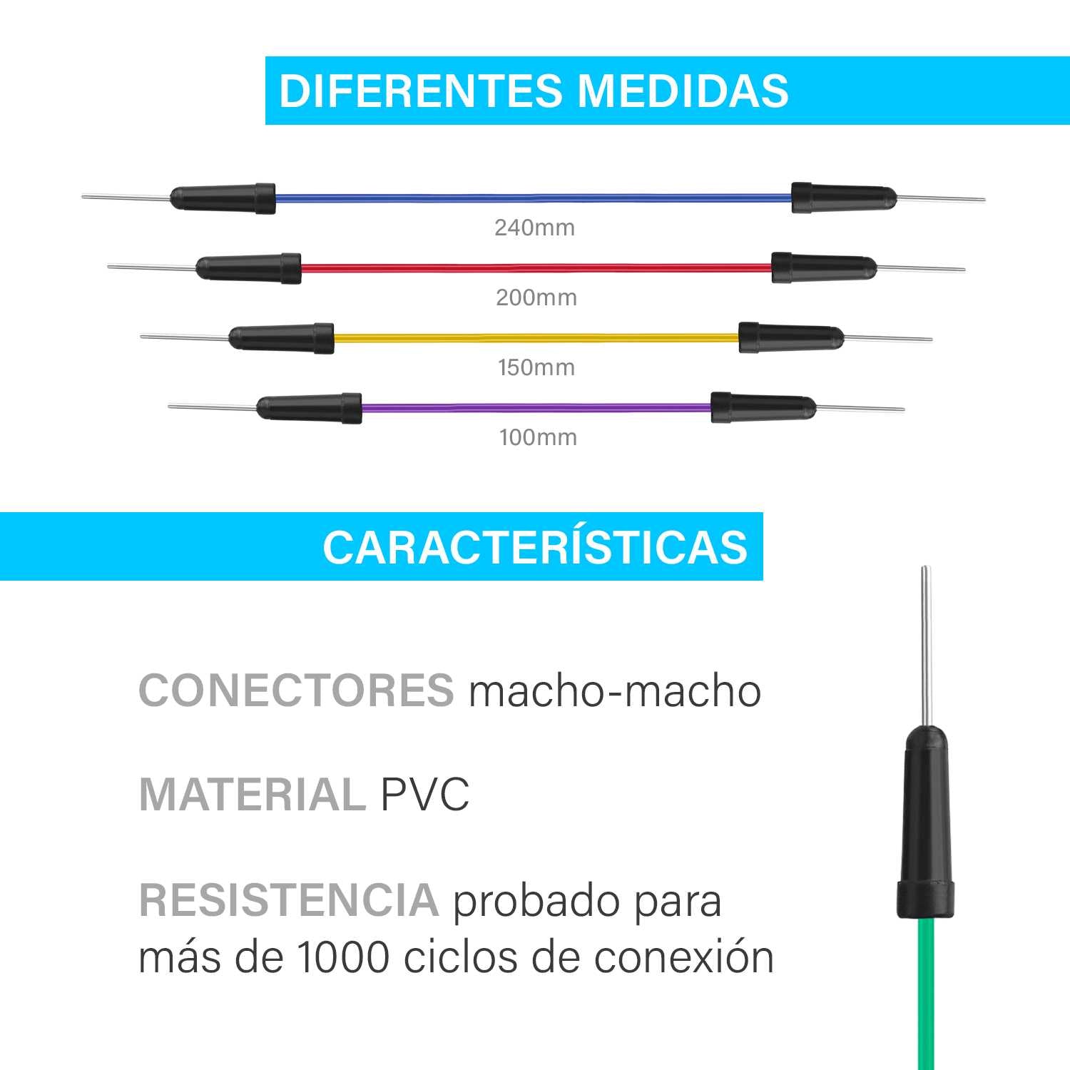 65x CABLE JUMPER macho protoboard arduino pic solderless breadboard wire cables