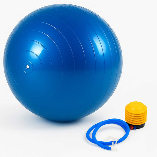 Pelota Balon Gym Ball para Deporte Gimnasia Yoga Pilates Abdominales Azul 65 cm Blue for Fitness Core Exercise+Pump