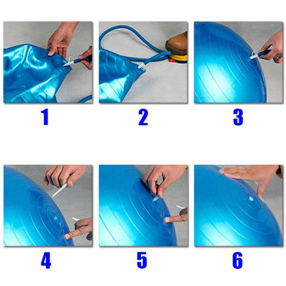 Pelota Balon Gym Ball para Deporte Gimnasia Yoga Pilates Abdominales Azul 65 cm Blue for Fitness Core Exercise+Pump