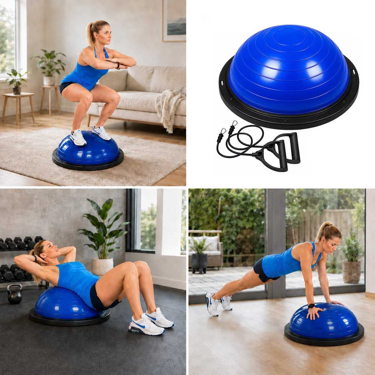 Entrenador de Equilibrio 58cm Azul Bos Balance Trainer Fitball Pelota de Gimnasia Pilates Up con Inflador Unisex Adulto
