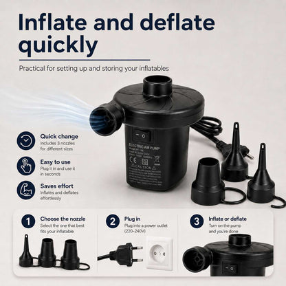 OcioDual Inflador Colchon Hinchable, Bomba para Inflar Piscina, Hinchador Colchon Hinchable, 240V AC Hinchador colchoneta,