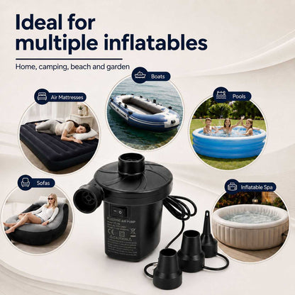 OcioDual Inflador Colchon Hinchable, Bomba para Inflar Piscina, Hinchador Colchon Hinchable, 240V AC Hinchador colchoneta,