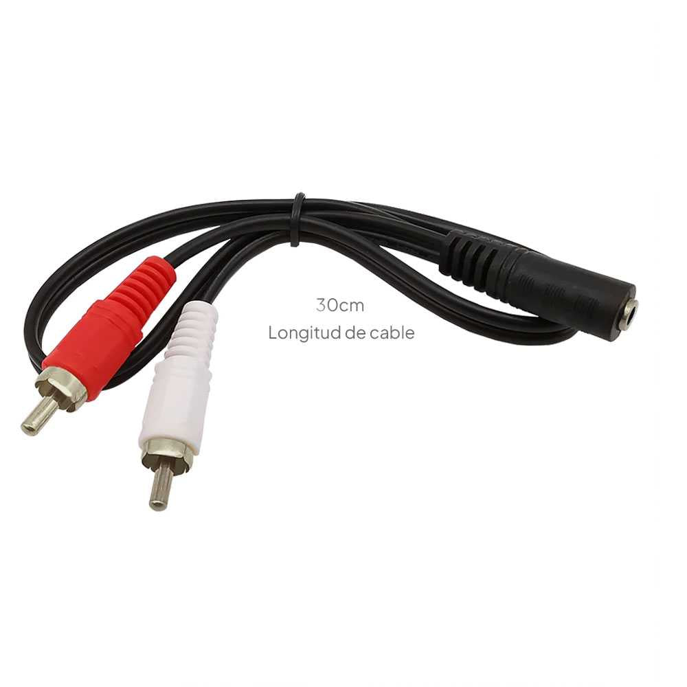 Cable Audio Jack 3,5mm Hembra a 2 RCA Macho Adaptador en Y Divisor Splitter para Sistema Estéreo para PC Amplificador