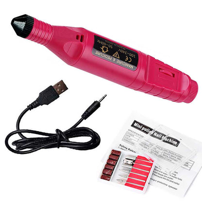 Kit Manicura Pedicura Torno Pulidor Uñas Lima 6 en 1 Velocidad Ajustable