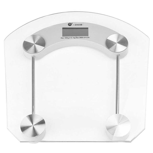 Bascula de Baño 180Kg Digital Peso Cristal Transparente Diseño Moderno Pesador Modelo 2003 B