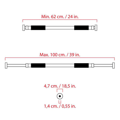 Barra Dominadas con Tornillos Incluidos, Soporta hasta 100kg, Gym, Ejercicio en Casa, Barra Dominadas Pared Plata, Calistenia,