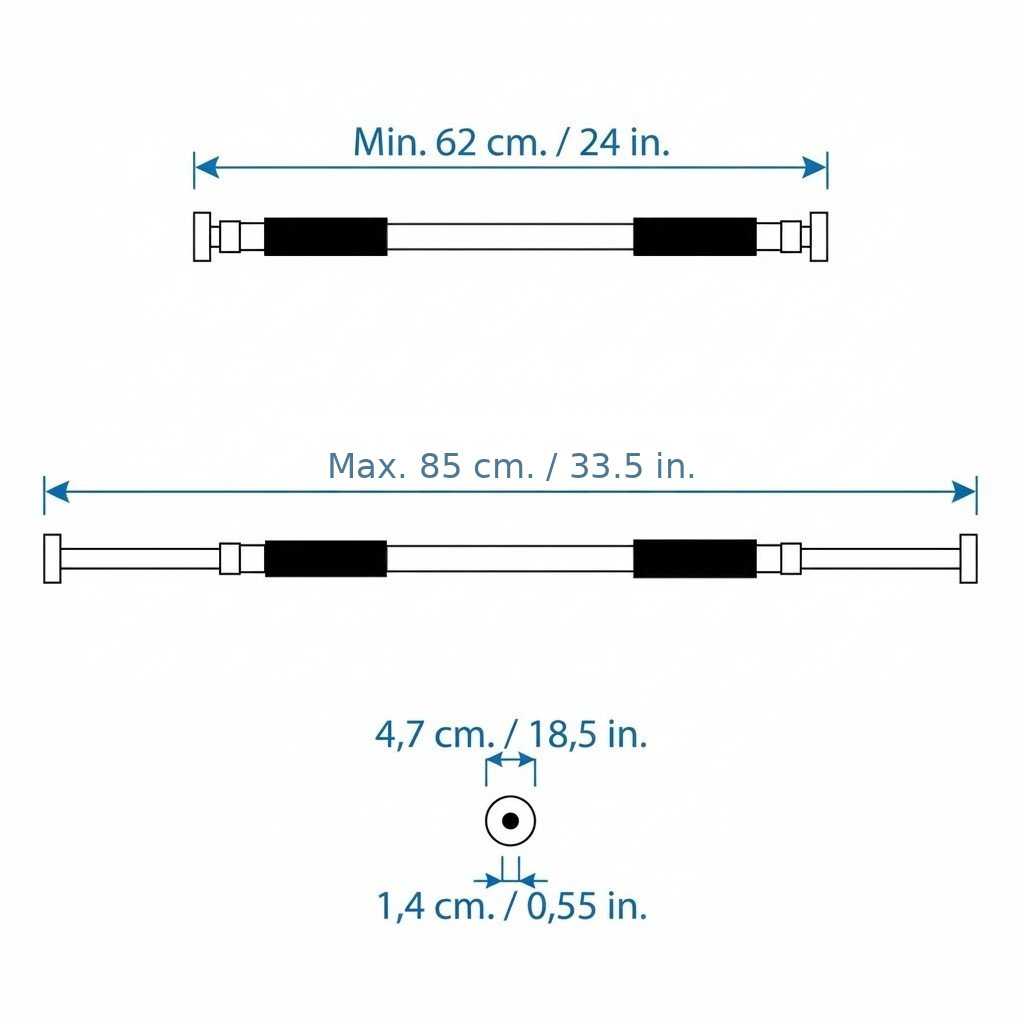 Barra Dominadas con Tornillos Incluidos, Soporta hasta 100kg, Gym, Ejercicio en Casa, Barra Dominadas Pared Plata, Calistenia,