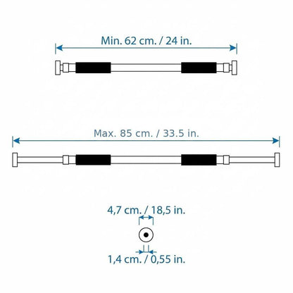 Barra Dominadas con Tornillos Incluidos, Soporta hasta 100kg, Gym, Ejercicio en Casa, Barra Dominadas Pared Plata, Calistenia,