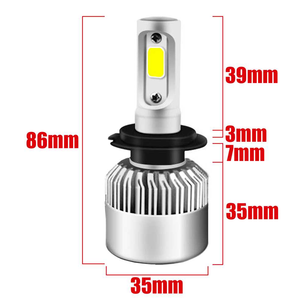 2x Bombillas S2H7 LED para Faro de Coche 6500K