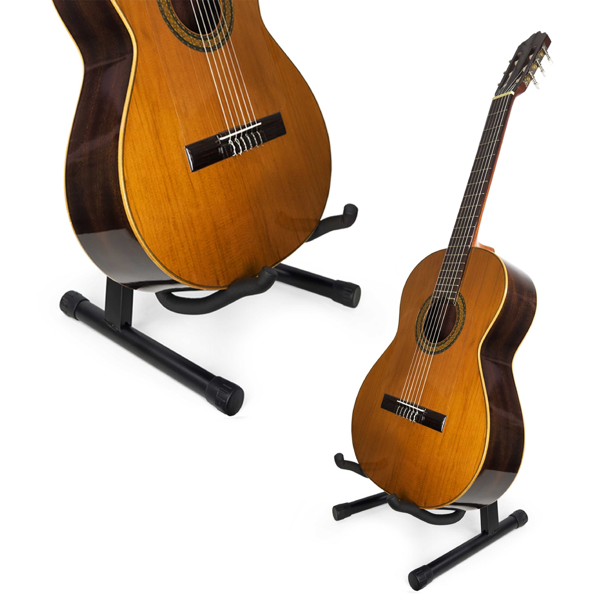 Soporte Universal Plegable de Suelo Metálico para Guitarra Acústica Eléctrica Clásica Española Tacos Goma Negro