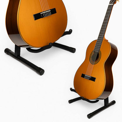 Soporte Universal Plegable de Suelo Metálico para Guitarra Acústica Eléctrica Clásica Española Tacos Goma Negro