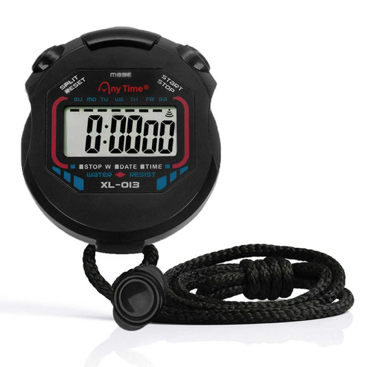 Cronometro Digital Deportivo Reloj Alarma XL-013 Negro Pantalla LCD Luz con Correa para Atletismo Natacion