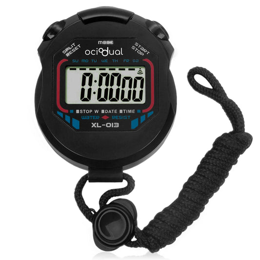 Cronometro Digital Deportivo Reloj Alarma XL-013 Negro Pantalla LCD Luz con Correa para Atletismo Natacion