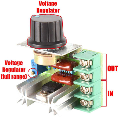 Regulador del Voltaje 2000W 220V 10A PWM AC Controlador de Potencia Ajustable Motor Ventilador Temperatura Tensión