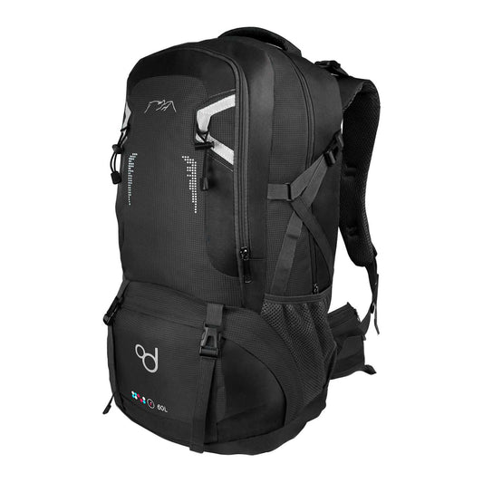 OcioDual Mochila Senderismo 60 Litros, Mochila Trekking, Montaña y Camino de Santiago, Multifuncional, Ligera, Mochilas Hombre C/Negro