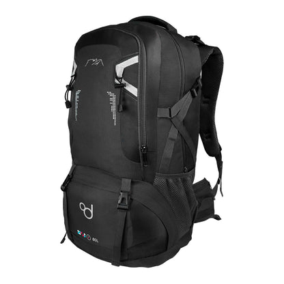 Mochila 60 Litros Impermeable Negro de Senderismo Montaña Montañero Viaje Acampada Acampar Aire Libre Trekking 60L