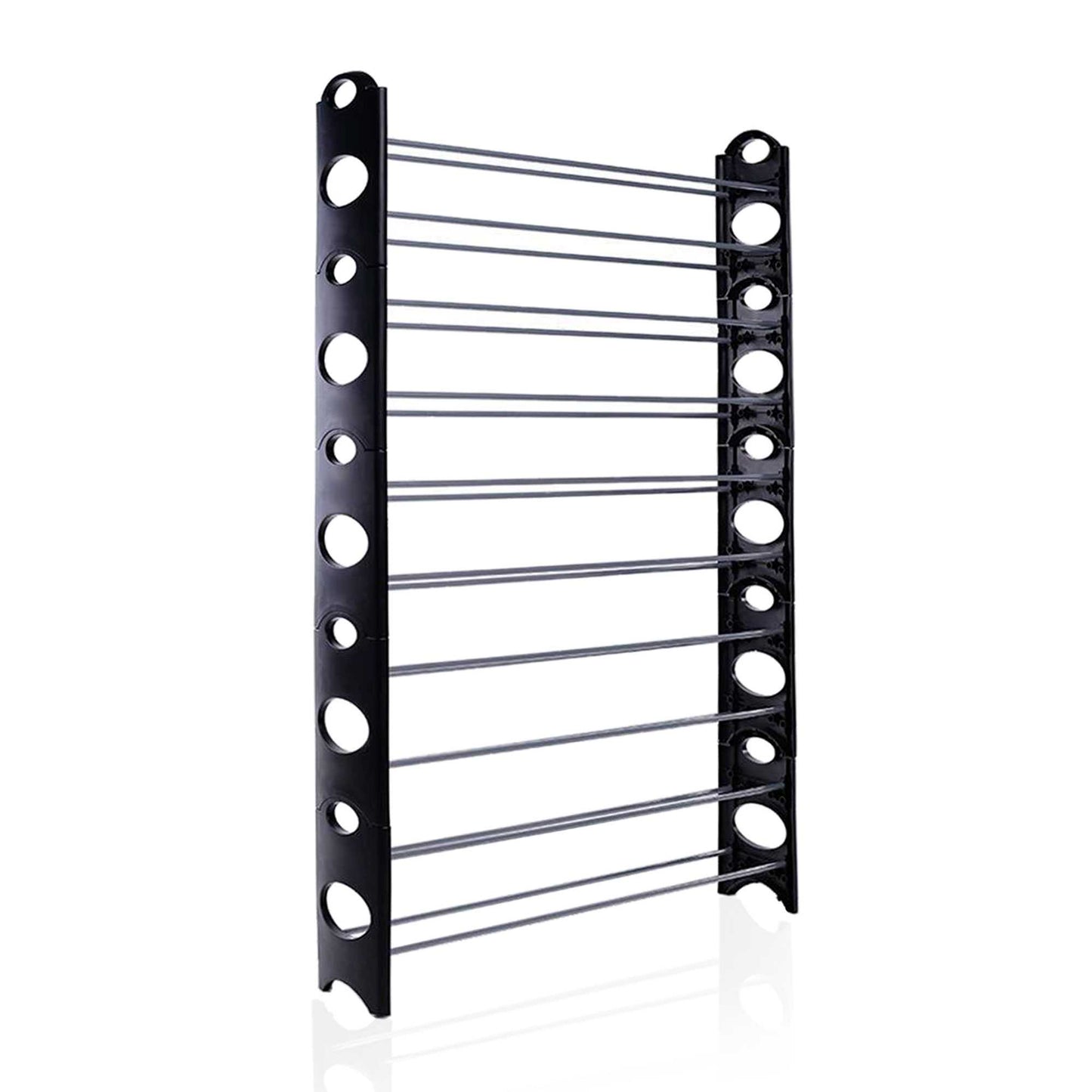 Zapatero 50 Pares Pairs Organizador de Zapatos 10 Baldas Tiers Alturas Estanteria Negro Shoes Rack Shelves Stand Storage Black
