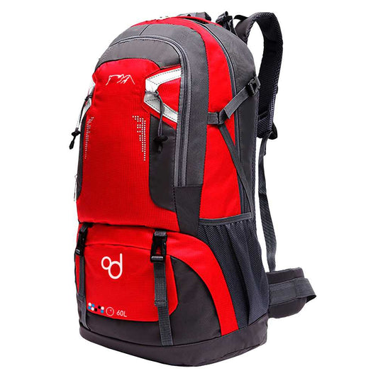 Mochila Roja 60 Litros 60L Impermeable con Cierres Asas y Correas de Seguridad Senderismo Trekking Camping