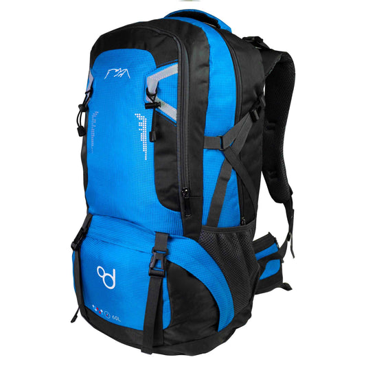 OcioDual Mochila Senderismo 60 L para Trekking y Montaña en color azul