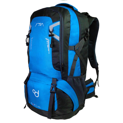 Mochila 60 Litros Impermeable Azul de Senderismo Montaña Montañero Viaje Acampada Acampar Aire Libre Trekking 60L