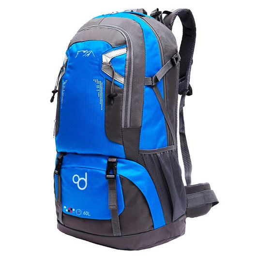 Mochila 60Litros Senderismo Impermeable Montañero Viaje Acampar Aire Libre Azul