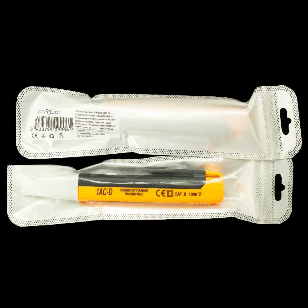 Bolígrafo Detector de Voltaje sin Contacto con LED Medidor Probador 90-1000 V AC Comprobador Tensión Tester Electrico