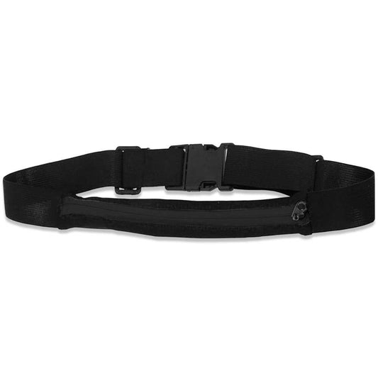 Riñonera Deportiva Negra Bolsa de Cintura con Cremallera Individual Simple 1 Bolsillo Cinturon Ajustable Banda
