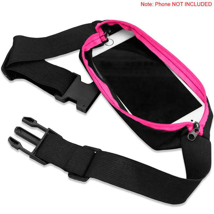 Riñonera Deportiva Rosa Bolsa de Cintura con Cremallera Individual Simple 1 Bolsillo Cinturon Ajustable Banda