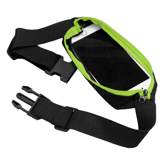 Riñonera Deportiva Verde Bolsa de Cintura con Cremallera Individual Simple 1 Bolsillo Cinturon Ajustable Banda