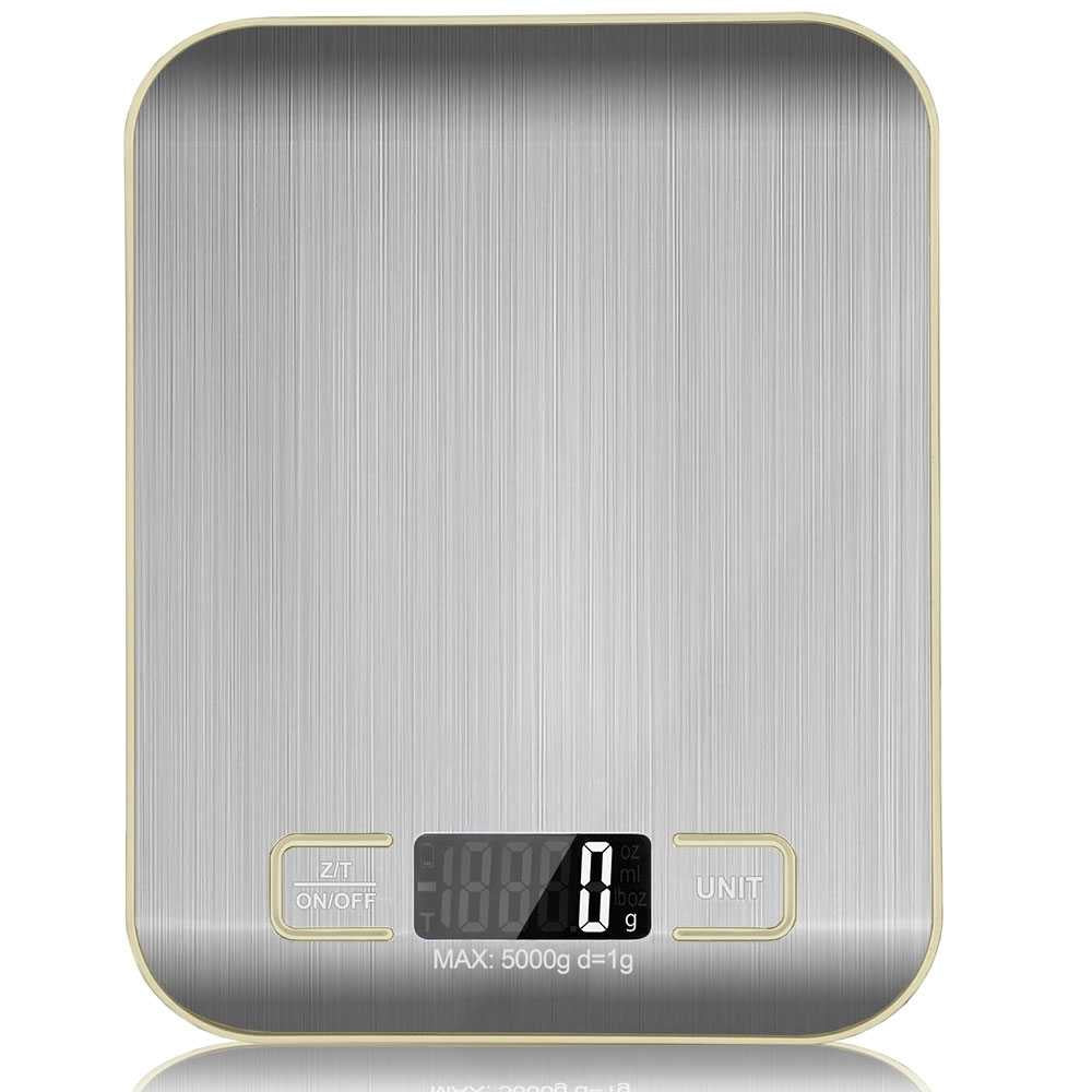 Bascula de Cocina Digital Peso Electronico de Precision LCD Pesa 5gr a 5 Kg Gris