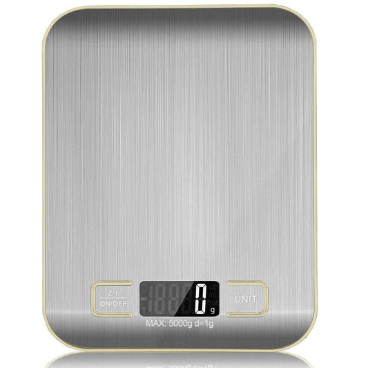 Bascula de Cocina Digital Peso Electronico de Precision LCD Pesa 5gr a 5 Kg Gris