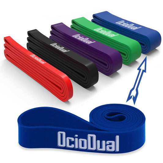 Banda Elastica de Resistencia Goma para Fitness Yoga Fuerza Ejercicio, Nivel de resistencia: 31-68KG / 68-150LB, 65mm, Azul