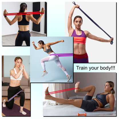 Banda Elastica de Resistencia Goma para Fitness Yoga Fuerza Ejercicio, Nivel de resistencia: 31-68KG / 68-150LB, 65mm, Azul