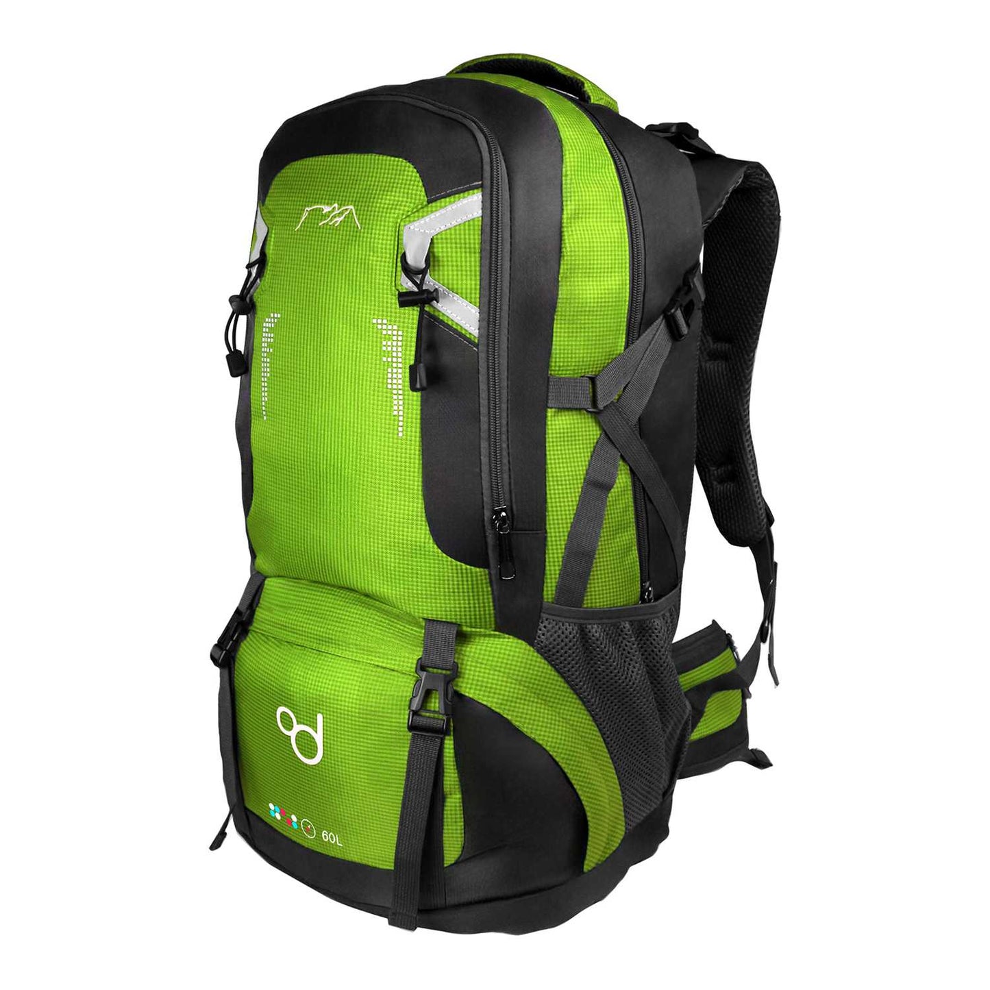 OcioDual Mochila Senderismo 60 Litros, Mochila Trekking, Montaña y Camino de Santiago, Multifuncional, Ligera, Mochilas Hombre C/Verde