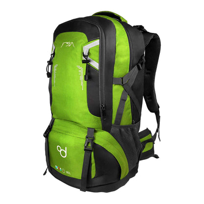 OcioDual Mochila Senderismo 60 Litros, Mochila Trekking, Montaña y Camino de Santiago, Multifuncional, Ligera, Mochilas Hombre C/Verde