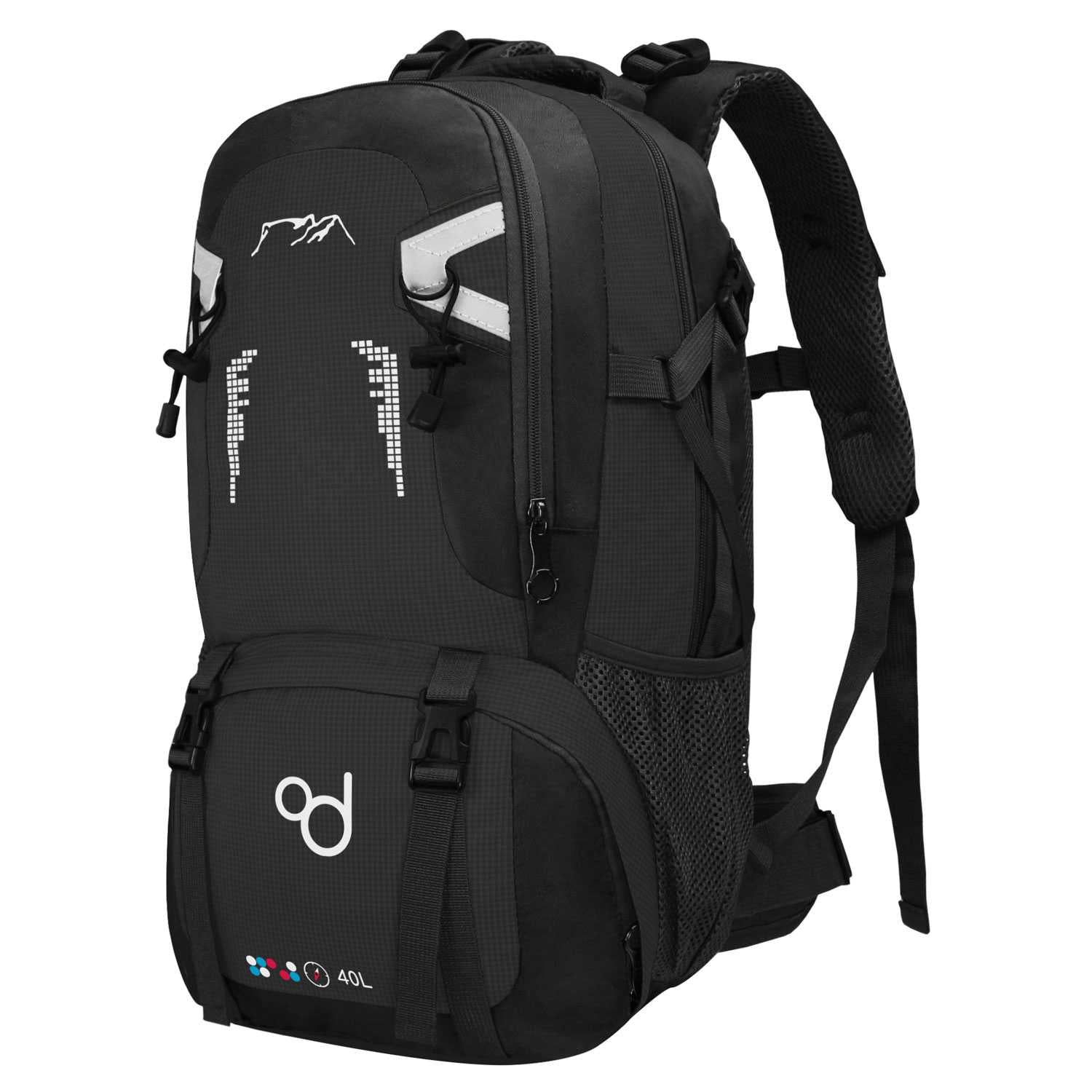 Mochila 40 Litros Impermeable Negra de Senderismo Montaña Montañero Viaje Acampada Acampar Aire Libre Trekking 40L