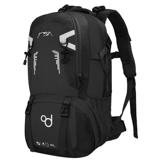 Mochila 40 Litros Impermeable Negra de Senderismo Montaña Montañero Viaje Acampada Acampar Aire Libre Trekking 40L